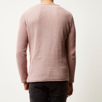 Pink stitch block jumper